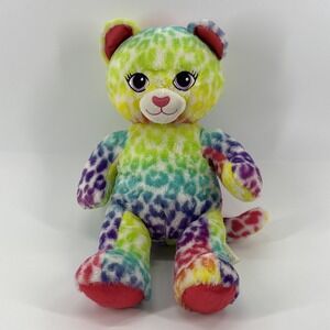 Build A Bear Workshop Lisa Frank Rainbow Multi-color Leopard Cheetah Cat